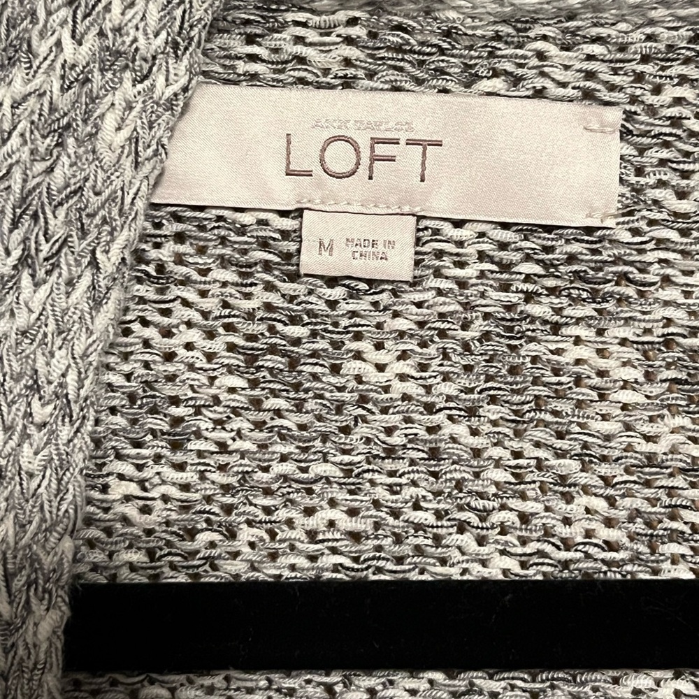 Loft Gray and White Open Cardigan - Picture 5 of 8